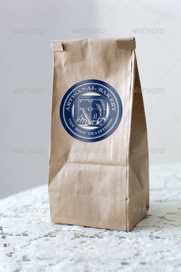 Paper Bag Sticker Mockup Free